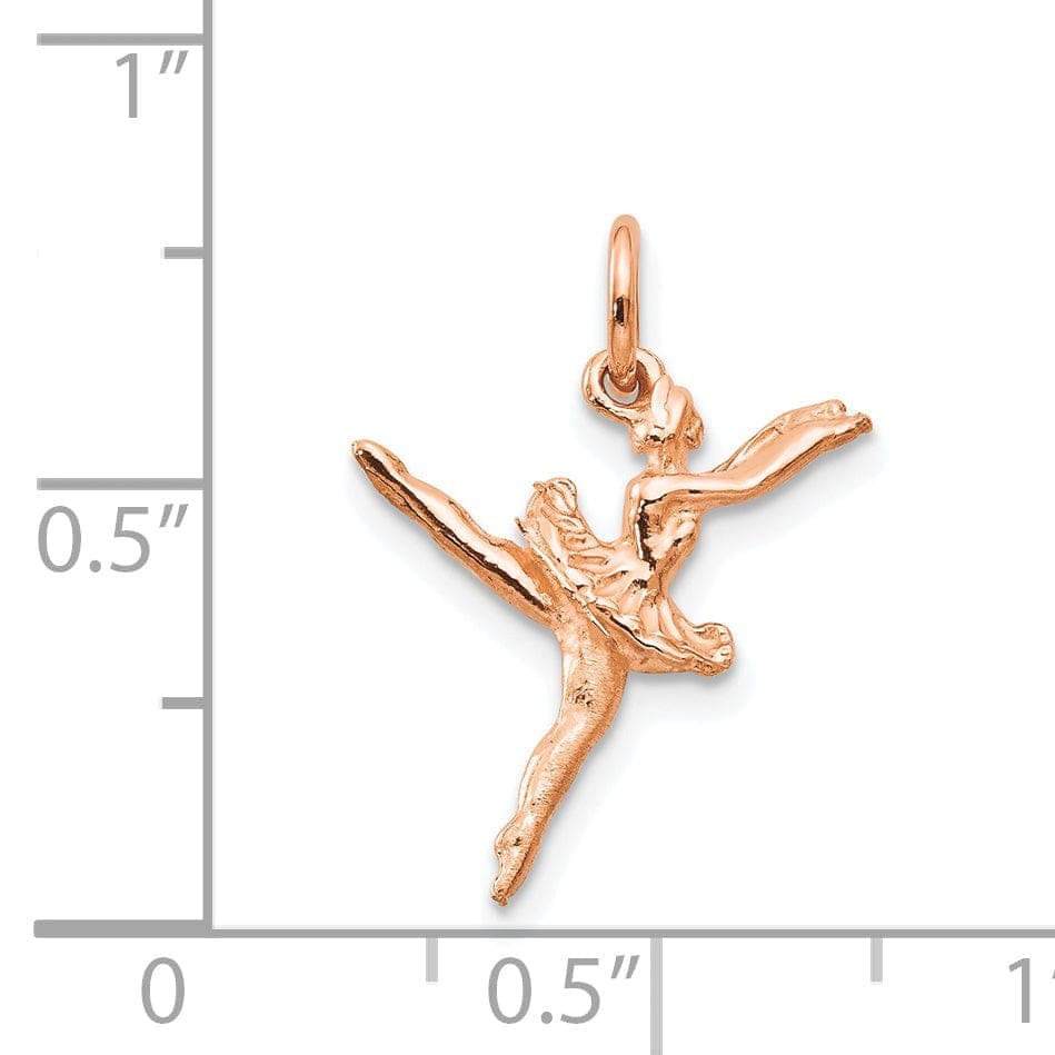Lovely Rita's Pendants & Charms Solid 14k Rose Gold Dancing Ballerina Pendant