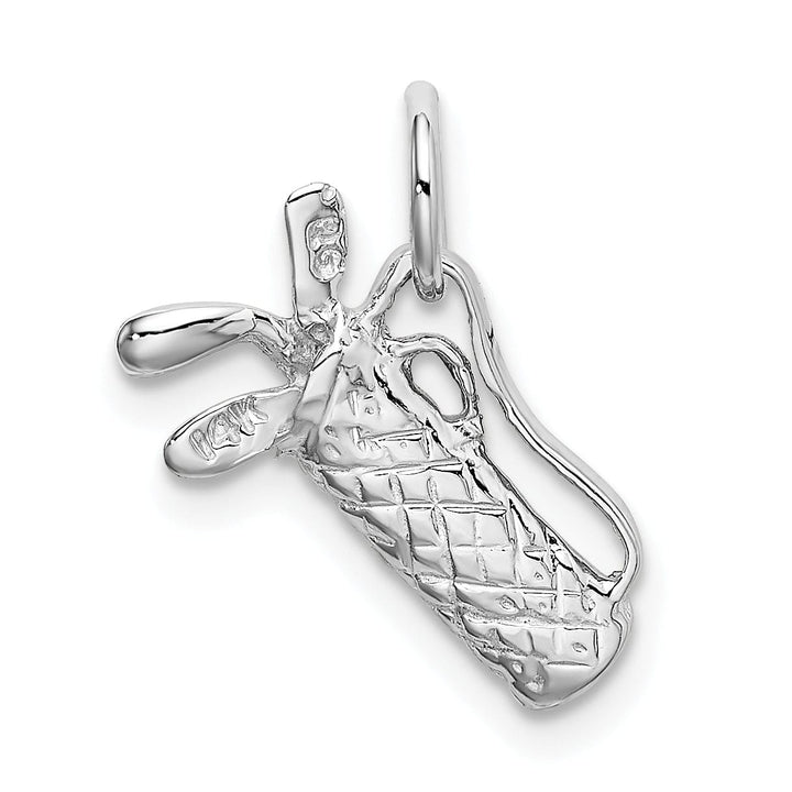 Lovely Rita's Pendants & Charms Solid 14k White Gold 3 D Golf Bag Clubs Pendant