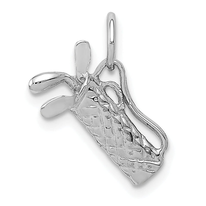 Lovely Rita's Pendants & Charms Solid 14k White Gold 3 D Golf Bag Clubs Pendant