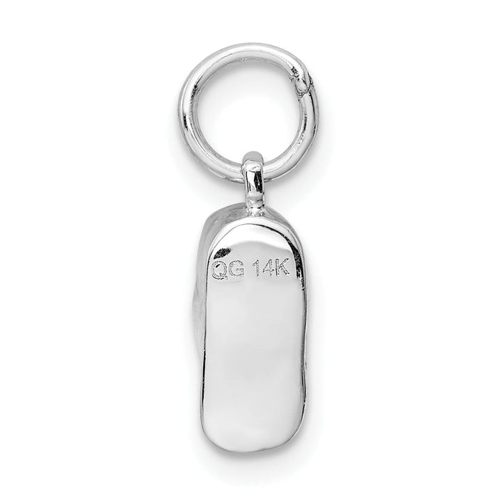 Lovely Rita's Pendants & Charms Solid 14k White Gold 3D Baby Shoe Charm Pendant.