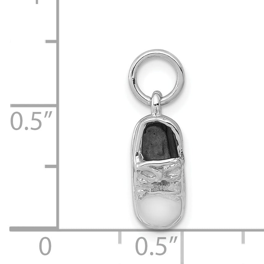 Lovely Rita's Pendants & Charms Solid 14k White Gold 3D Baby Shoe Charm Pendant.