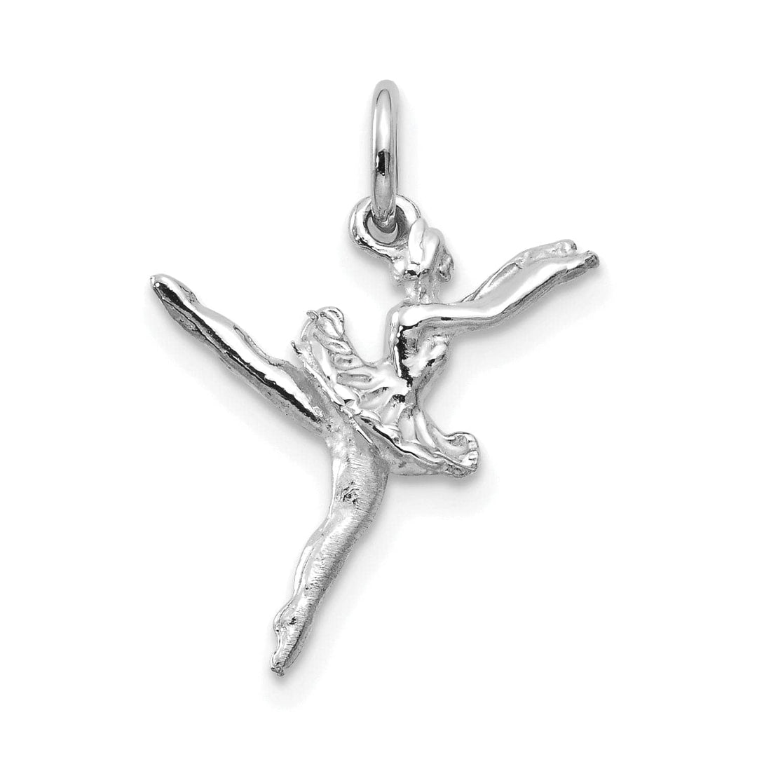 Lovely Rita's Pendants & Charms Solid 14k White Gold 3D Ballerina Charm Pendant