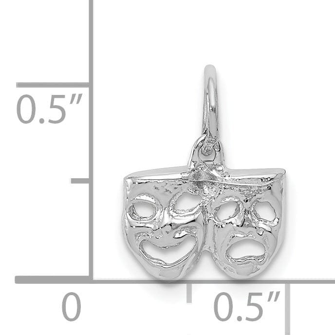 Lovely Rita's Pendants & Charms Solid 14k White Gold Comedy Tragedy Pendant