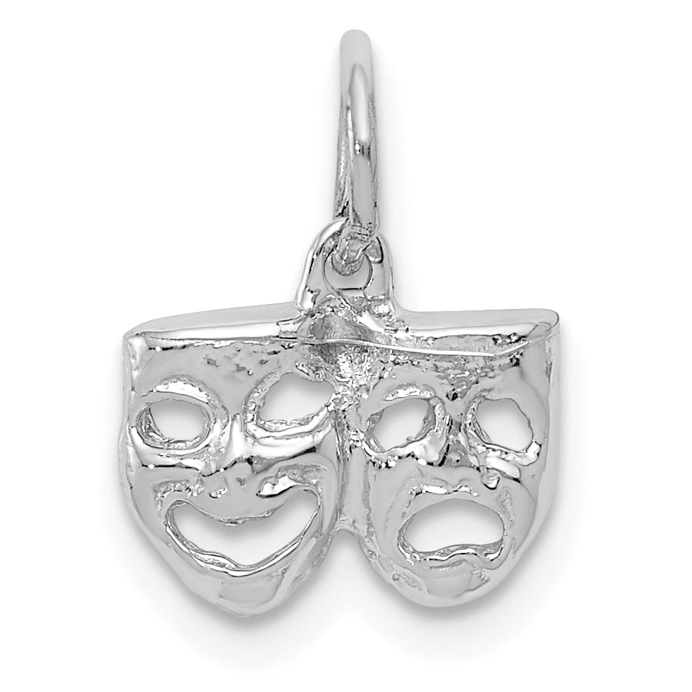 Lovely Rita's Pendants & Charms Solid 14k White Gold Comedy Tragedy Pendant