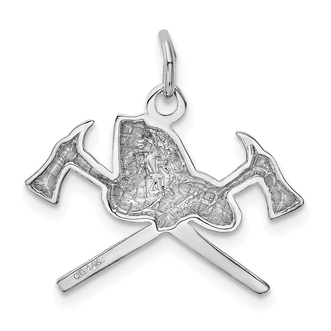 Lovely Rita's Pendants & Charms Solid 14k White Gold Fire Department Pendant
