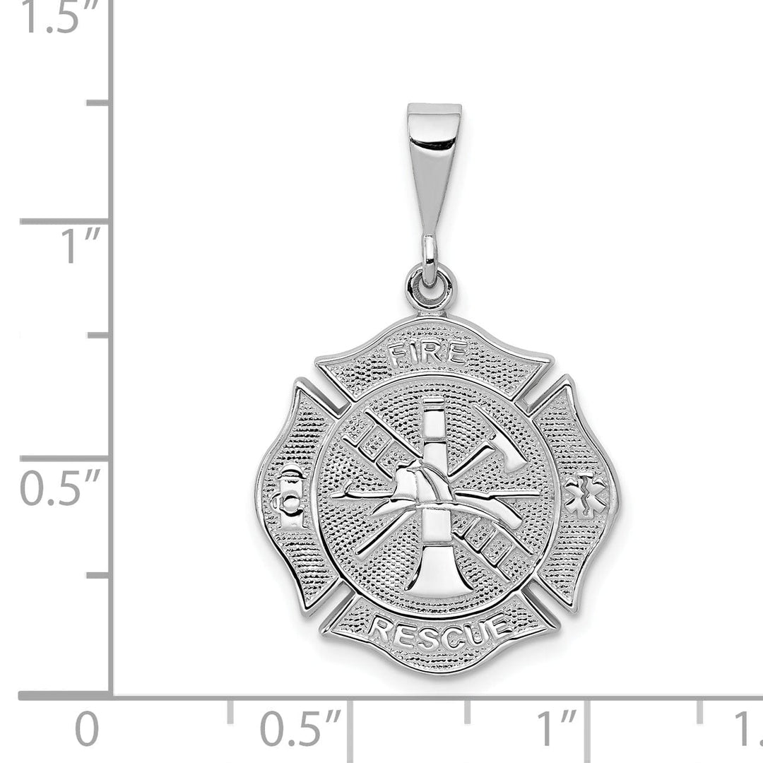 Lovely Rita's Pendants & Charms Solid 14k White Gold Fire Rescue Charm Pendant