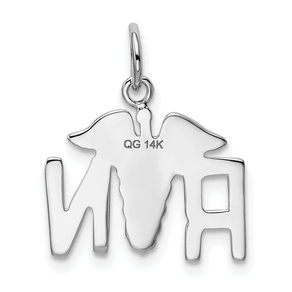 Lovely Rita's Pendants & Charms Solid 14k White Gold Polished R.N Charm Pendant