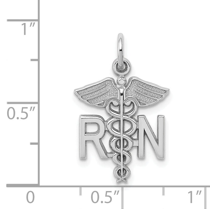 Lovely Rita's Pendants & Charms Solid 14k White Gold Registered Nurse Pendant