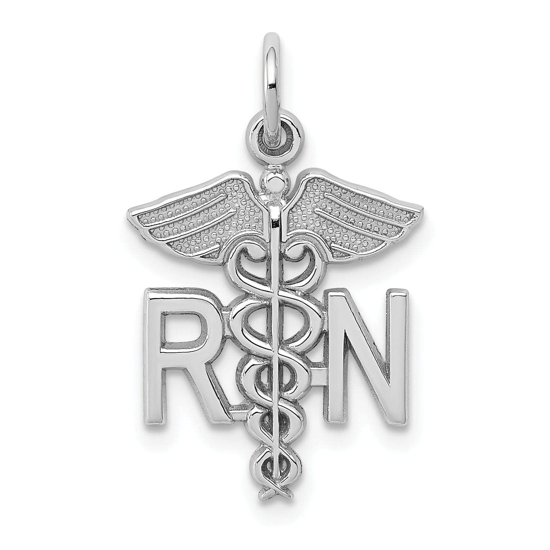 Lovely Rita's Pendants & Charms Solid 14k White Gold Registered Nurse Pendant