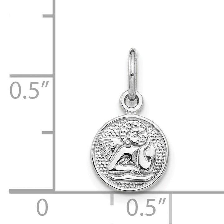 Lovely Rita's Pendants & Charms Solid 14k White Gold Small Angel Medal Pendant
