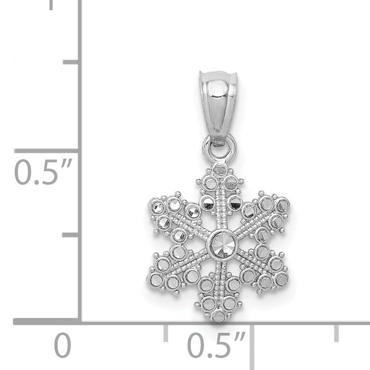 Lovely Rita's Pendants & Charms Solid 14k White Gold Snowflake Charm Pendant