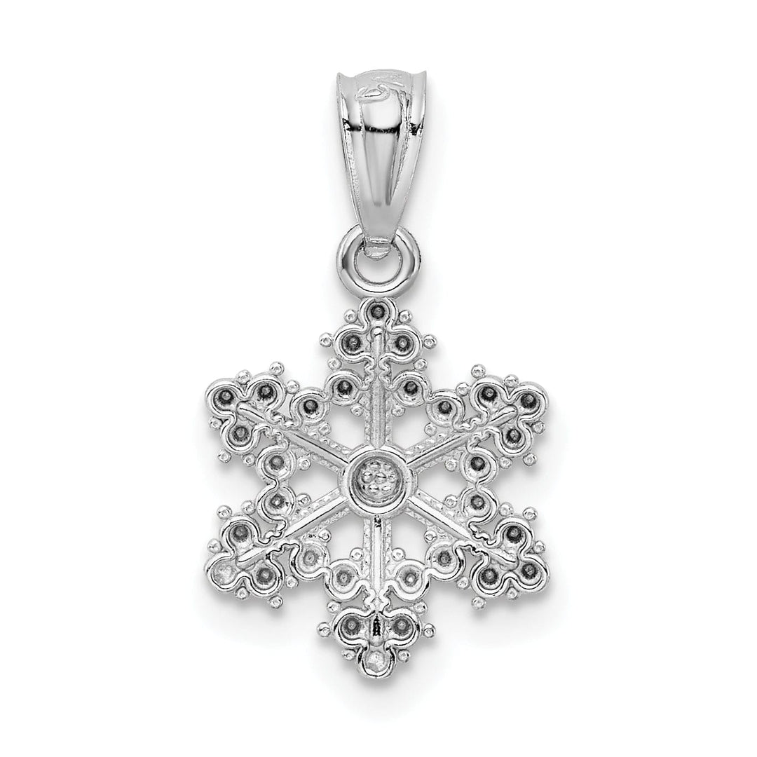 Lovely Rita's Pendants & Charms Solid 14k White Gold Snowflake Charm Pendant