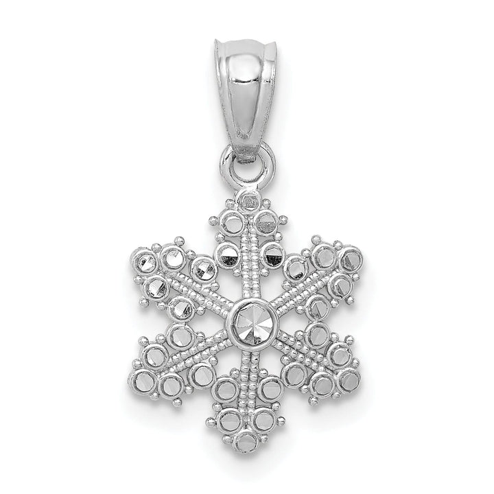 Lovely Rita's Pendants & Charms Solid 14k White Gold Snowflake Charm Pendant