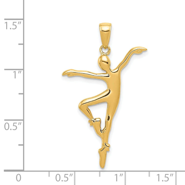Lovely Rita's Pendants & Charms Solid 14k Yellow Gold 3-D Ballet Dancer Pendant