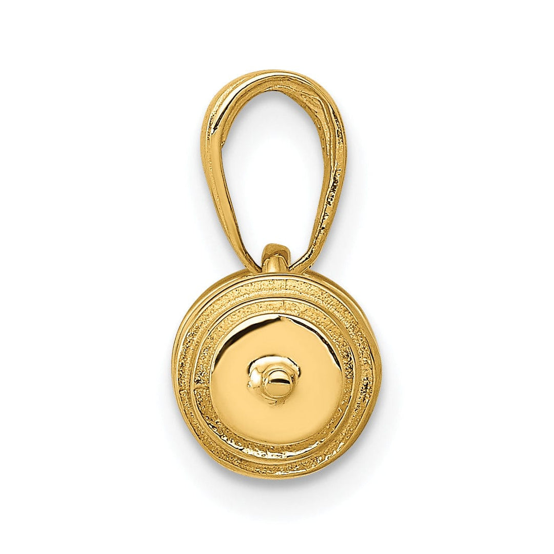 Lovely Rita's Pendants & Charms Solid 14k Yellow Gold 3 D Barbell Charm Pendant