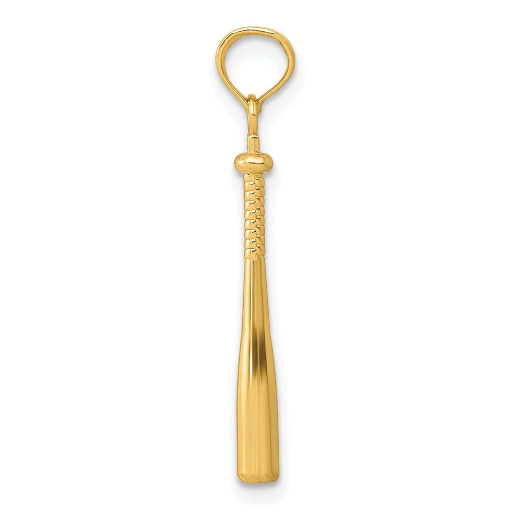Lovely Rita's Pendants & Charms Solid 14k Yellow Gold 3-D Baseball Bat Pendant