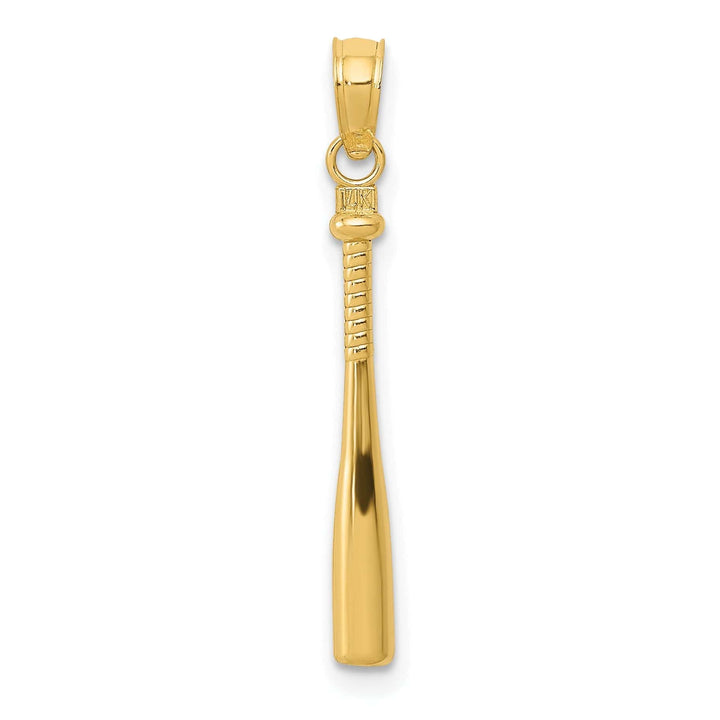 Lovely Rita's Pendants & Charms Solid 14k Yellow Gold 3-D Baseball Bat Pendant