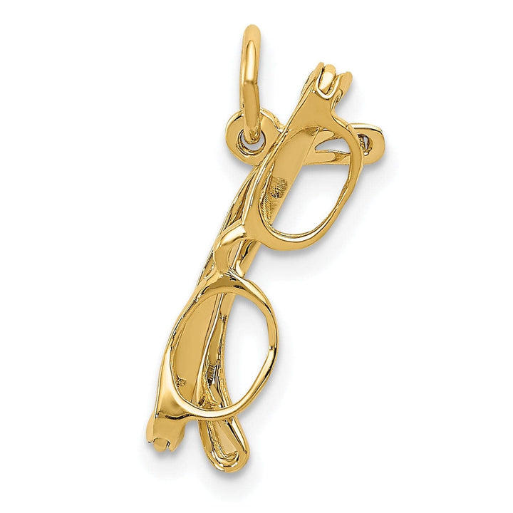 Lovely Rita's Pendants & Charms Solid 14k Yellow Gold 3-D Glasses Charm Pendant