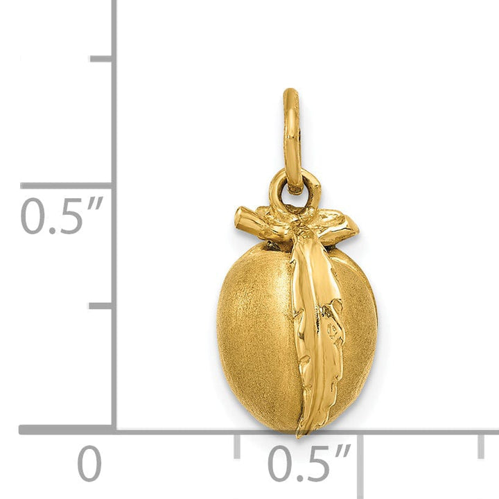 Lovely Rita's Pendants & Charms Solid 14k Yellow Gold 3-D Peach Charm Pendant