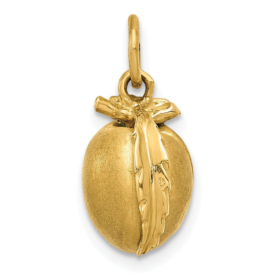Lovely Rita's Pendants & Charms Solid 14k Yellow Gold 3-D Peach Charm Pendant