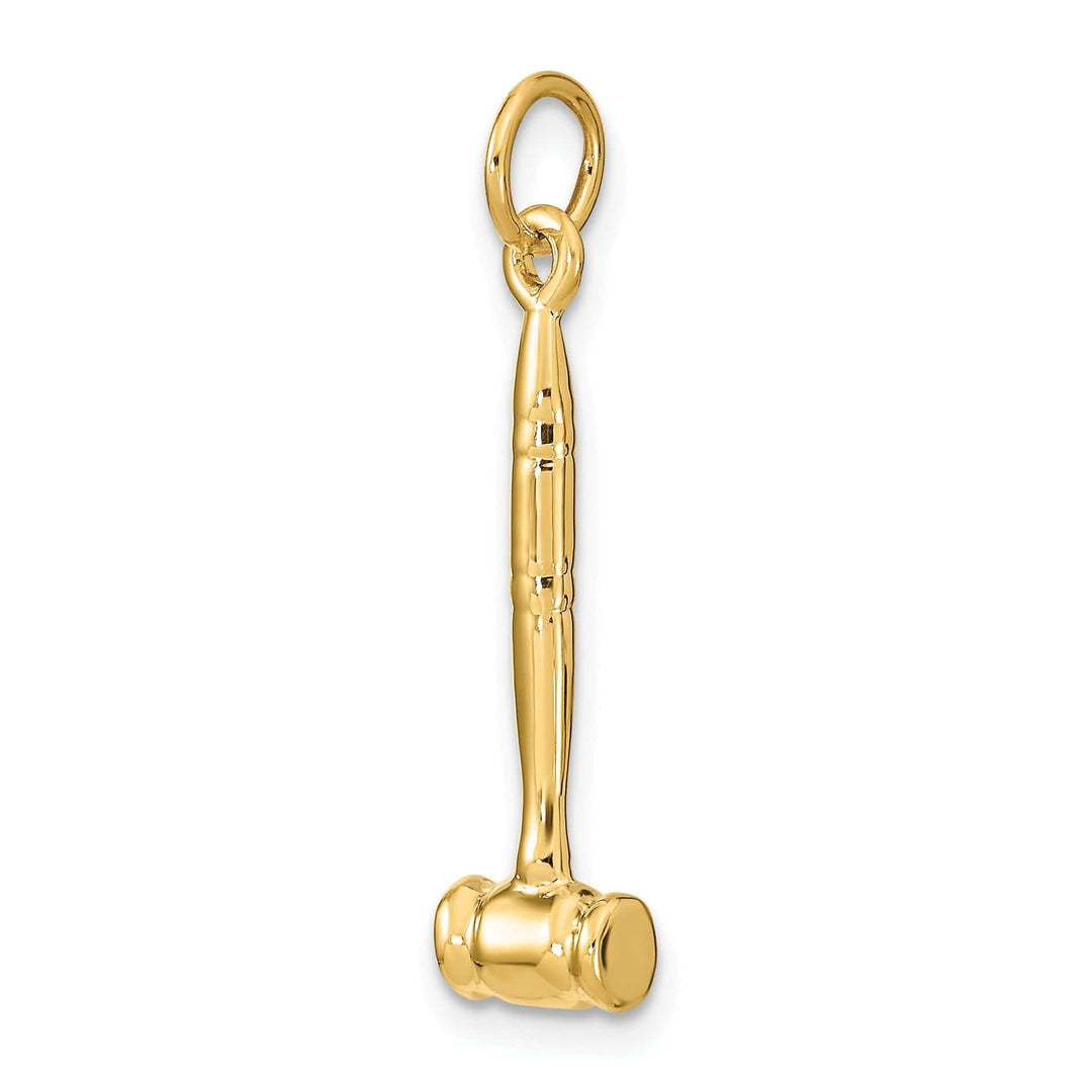 Lovely Rita's Pendants & Charms Solid 14k Yellow Gold 3-Dimensional Gavel Charm