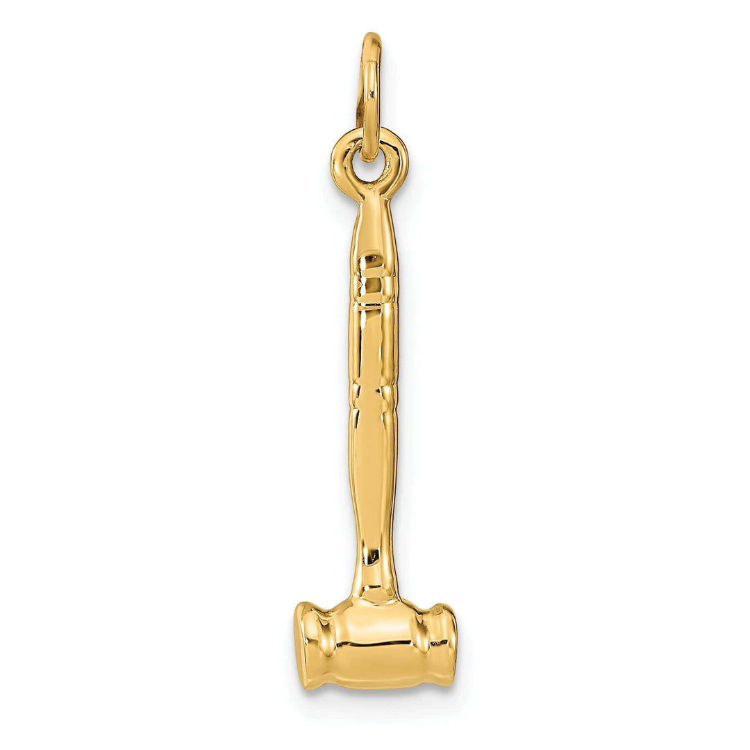 Lovely Rita's Pendants & Charms Solid 14k Yellow Gold 3-Dimensional Gavel Charm