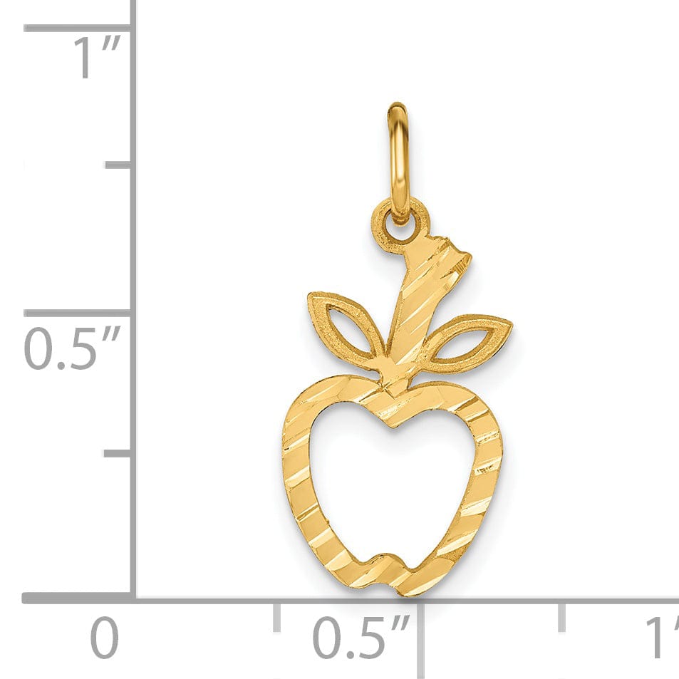 Lovely Rita's Pendants & Charms Solid 14k Yellow Gold Apple Charm Pendant