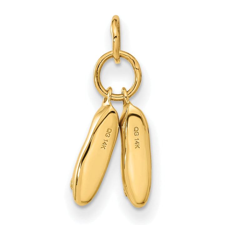 Lovely Rita's Pendants & Charms Solid 14k Yellow Gold Ballet Slippers Pendant