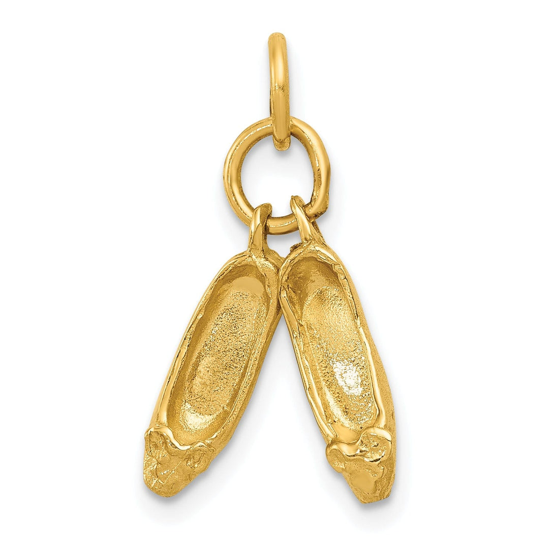 Lovely Rita's Pendants & Charms Solid 14k Yellow Gold Ballet Slippers Pendant