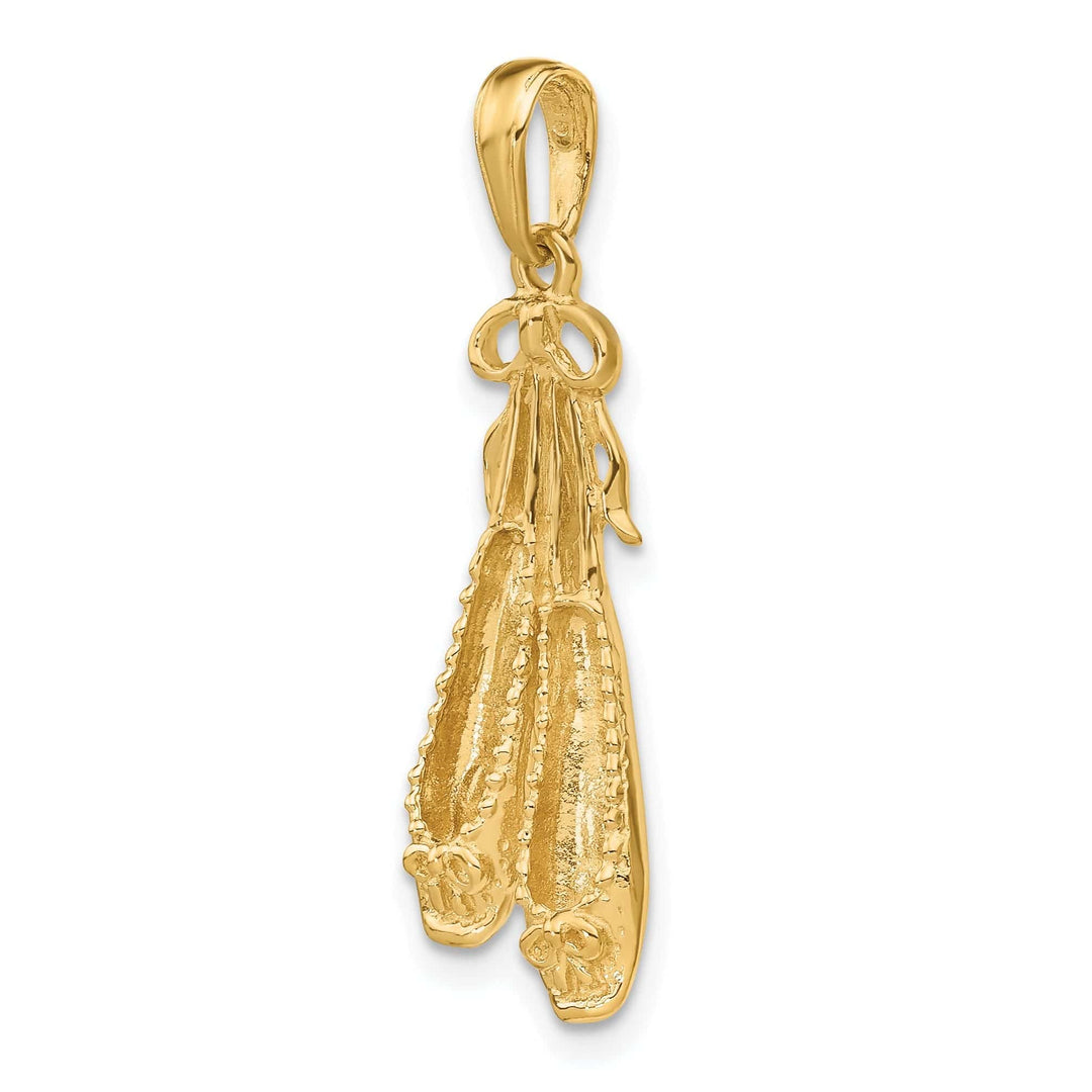 Lovely Rita's Pendants & Charms Solid 14k Yellow Gold Ballet Slippers Pendant