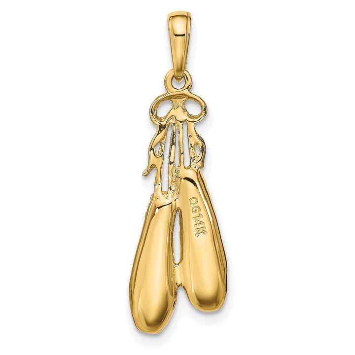 Lovely Rita's Pendants & Charms Solid 14k Yellow Gold Ballet Slippers Pendant