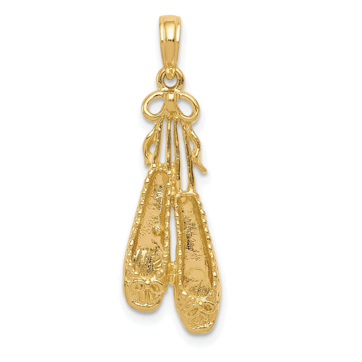 Lovely Rita's Pendants & Charms Solid 14k Yellow Gold Ballet Slippers Pendant