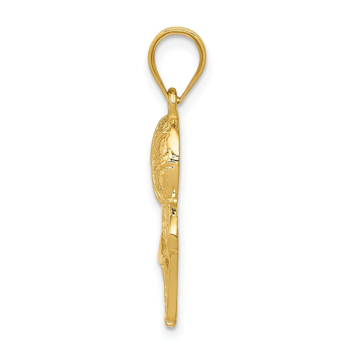 Lovely Rita's Pendants & Charms Solid 14k Yellow Gold Basketball and Net Pendant