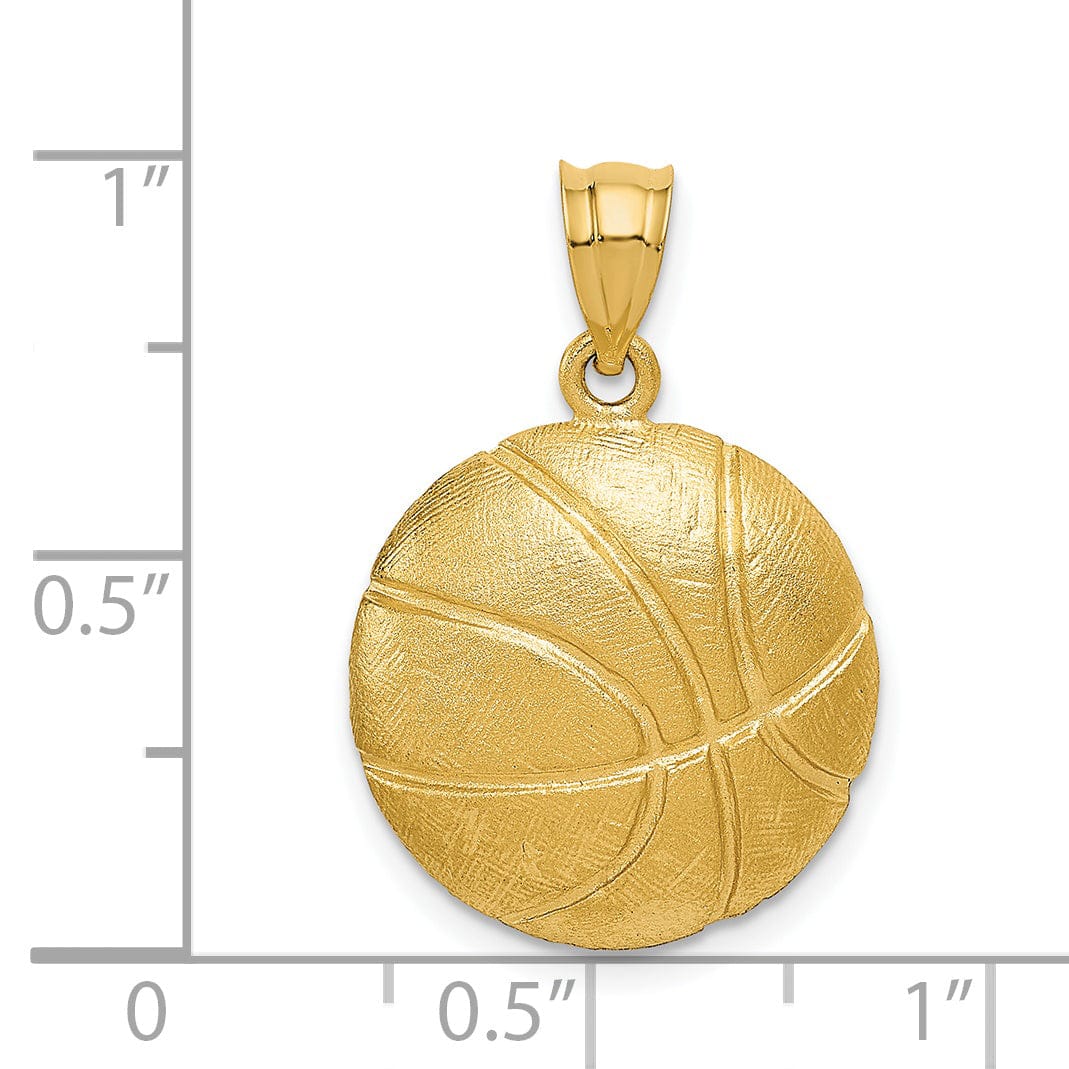 Lovely Rita's Pendants & Charms Solid 14k Yellow Gold Basketball Charm Pendant