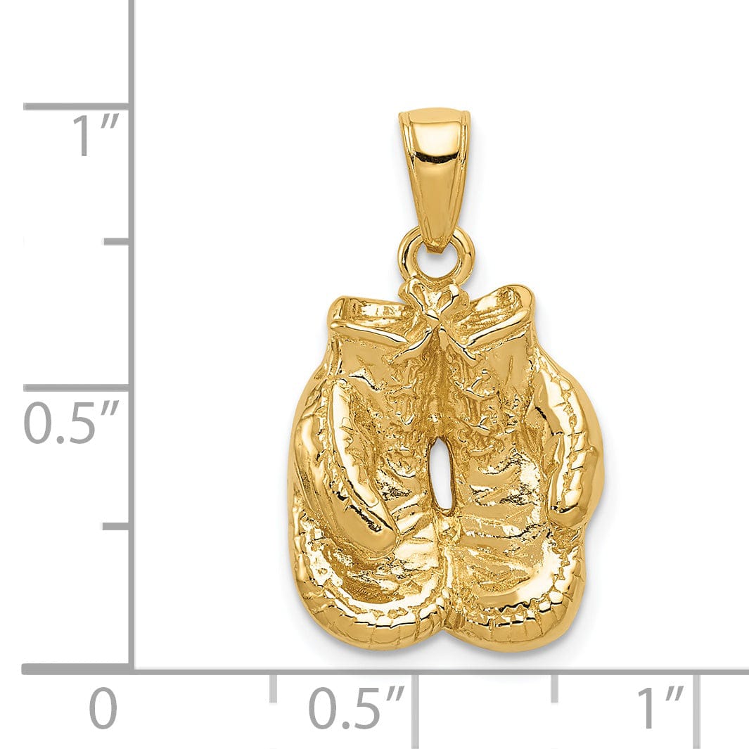 Lovely Rita's Pendants & Charms Solid 14k Yellow Gold Boxing Gloves Pendant
