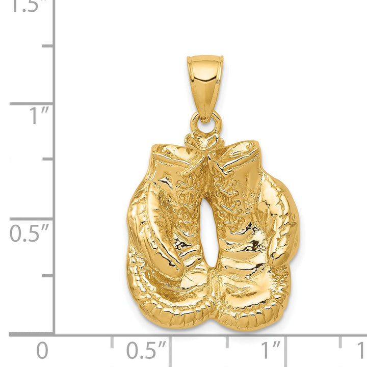 Lovely Rita's Pendants & Charms Solid 14k Yellow Gold Boxing Gloves Pendant