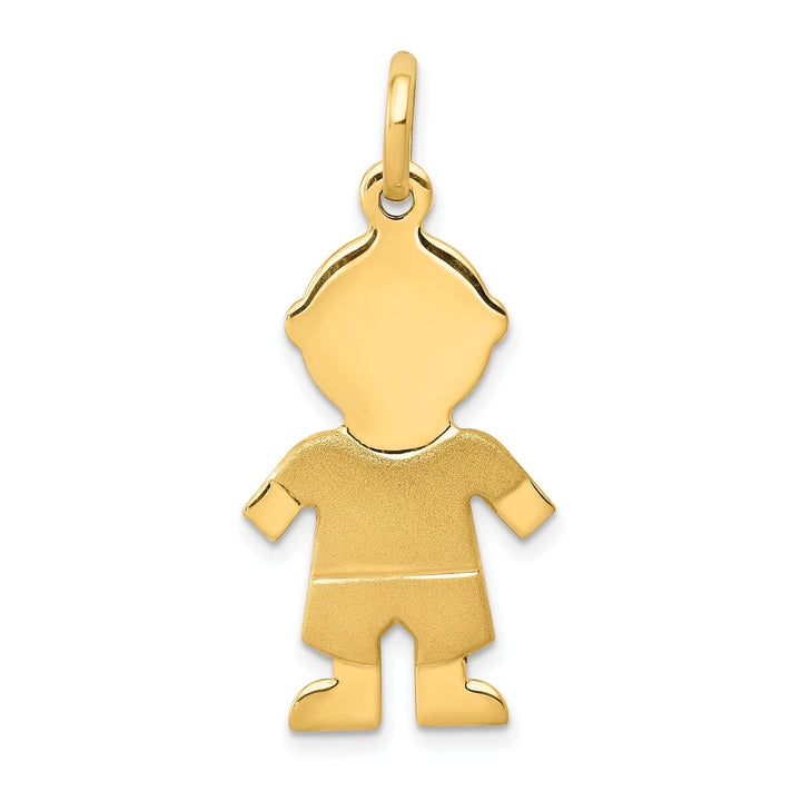 Lovely Rita's Pendants & Charms Solid 14k Yellow Gold Engravable Boy Pendant
