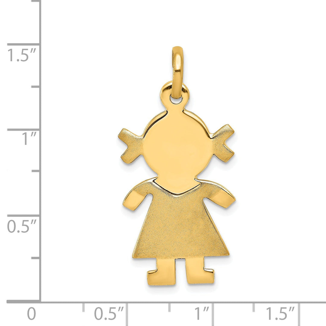 Lovely Rita's Pendants & Charms Solid 14k Yellow Gold Engravable Girl Pendant