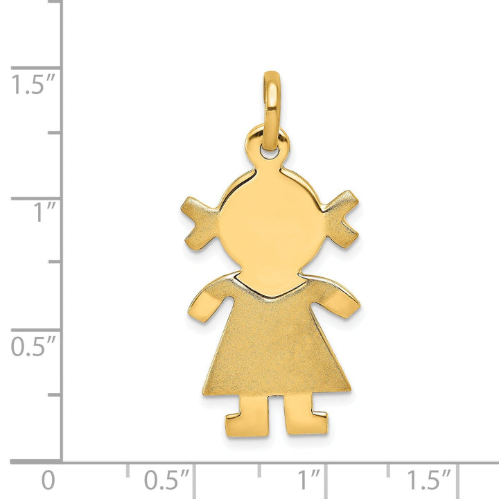 Lovely Rita's Pendants & Charms Solid 14k Yellow Gold Engravable Girl Pendant