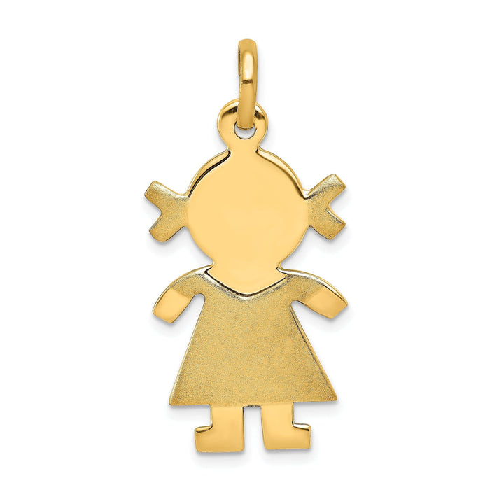 Lovely Rita's Pendants & Charms Solid 14k Yellow Gold Engravable Girl Pendant