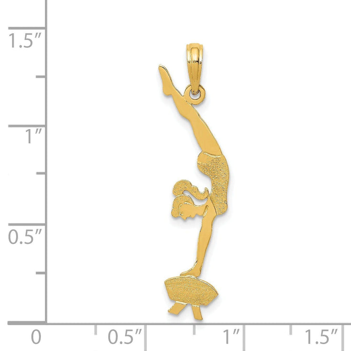 Lovely Rita's Pendants & Charms Solid 14k Yellow Gold Girl Gymnast Charm Pendant