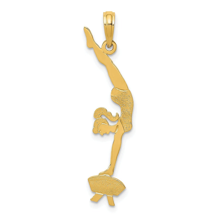 Lovely Rita's Pendants & Charms Solid 14k Yellow Gold Girl Gymnast Charm Pendant