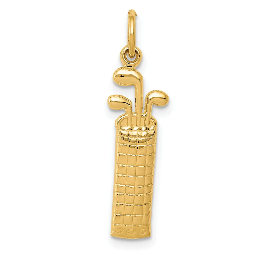 Lovely Rita's Pendants & Charms Solid 14k Yellow Gold Golf Bag Charm Pendant