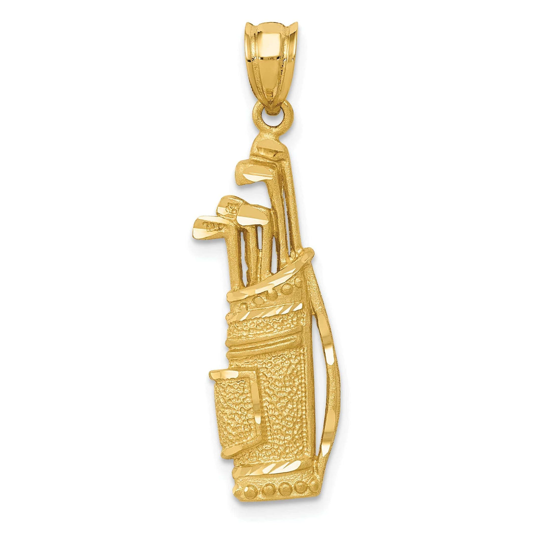 Lovely Rita's Pendants & Charms Solid 14k Yellow Gold Golf Bag Charm Pendant