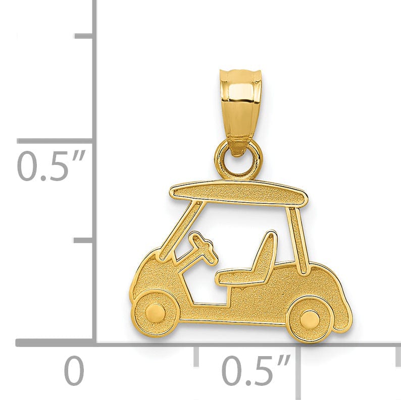 Lovely Rita's Pendants & Charms Solid 14k Yellow Gold Golf Cart Charm Pendant