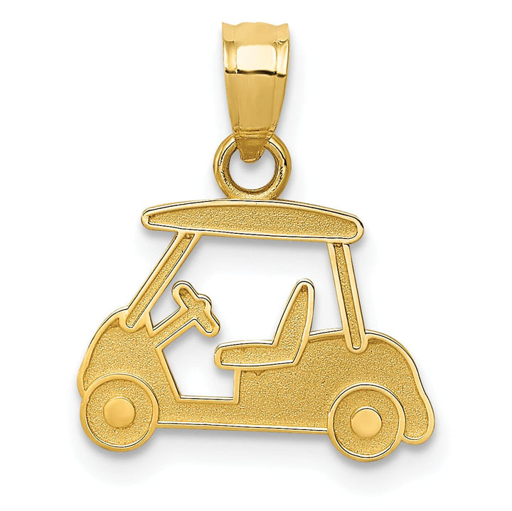 Lovely Rita's Pendants & Charms Solid 14k Yellow Gold Golf Cart Charm Pendant