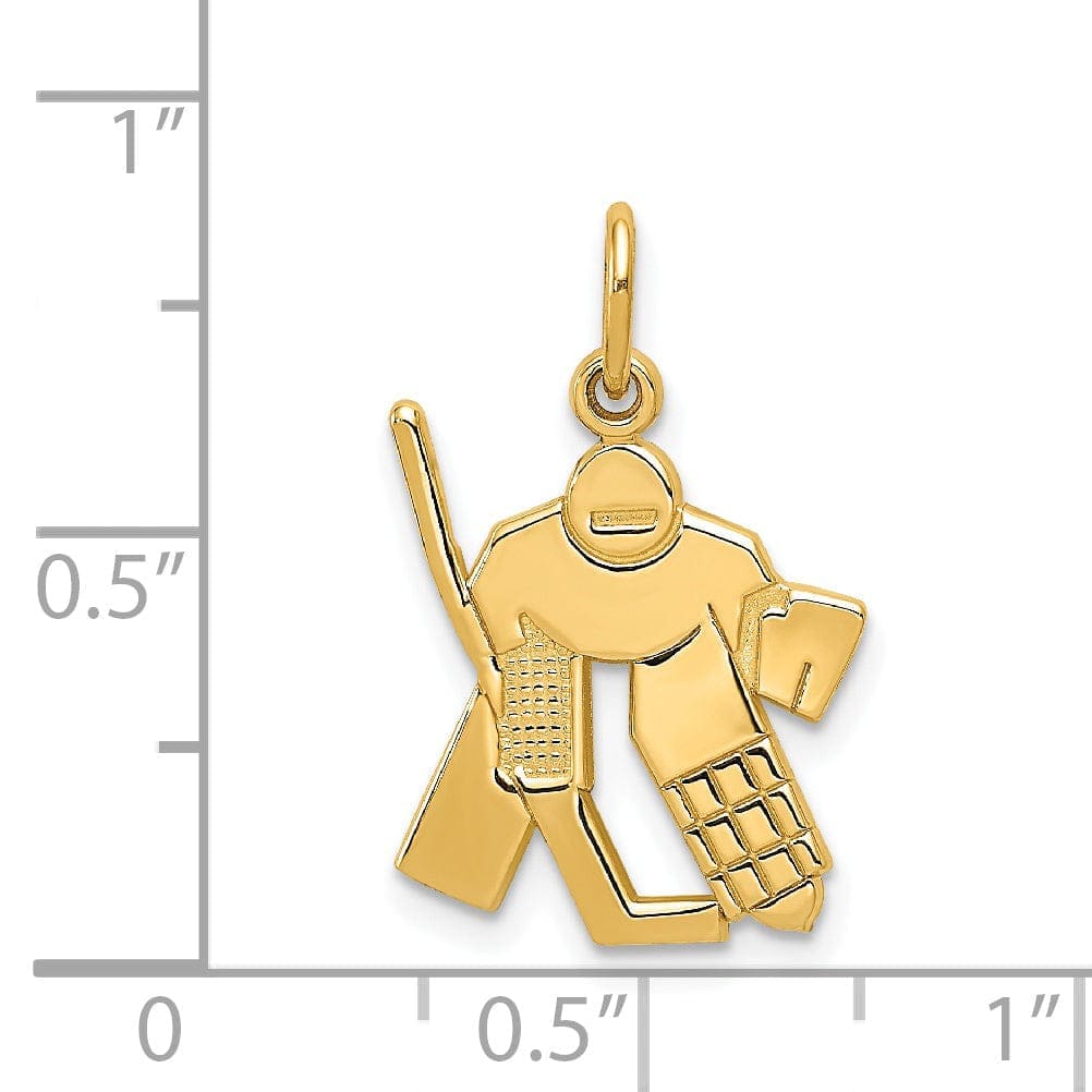 Lovely Rita's Pendants & Charms Solid 14k Yellow Gold Hockey Goalie Pendant