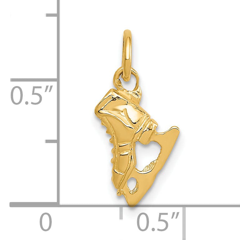 Lovely Rita's Pendants & Charms Solid 14k Yellow Gold Ice Skate Charm Pendant