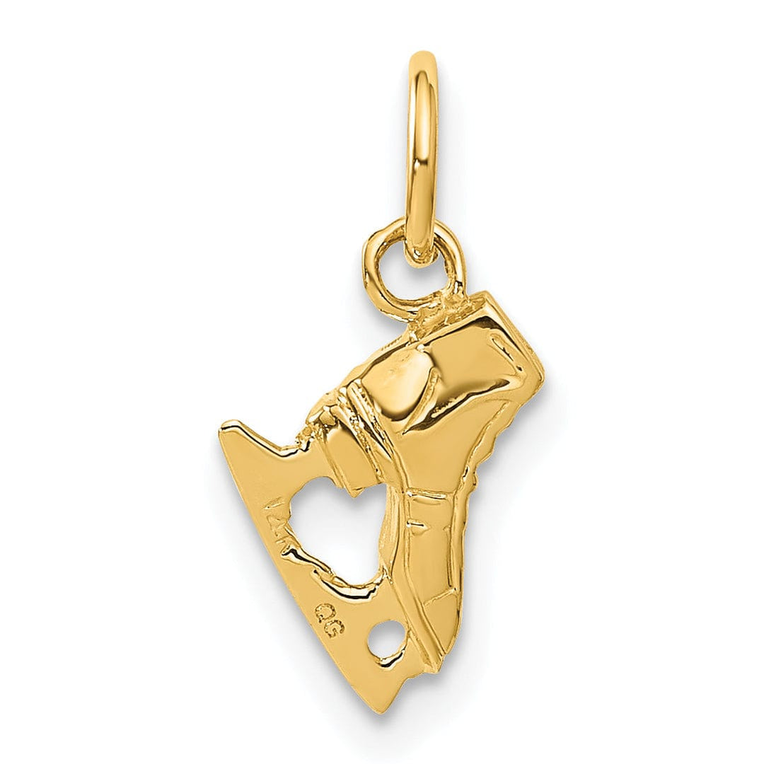Lovely Rita's Pendants & Charms Solid 14k Yellow Gold Ice Skate Charm Pendant
