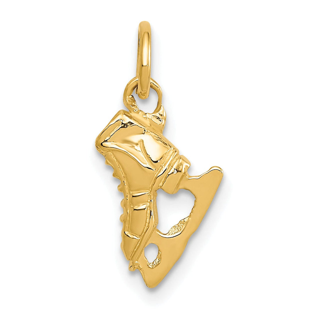 Lovely Rita's Pendants & Charms Solid 14k Yellow Gold Ice Skate Charm Pendant